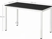 Computerbureau - tafel - wit/zwart - hout - 120x60x76 - afbeelding 3 van  3