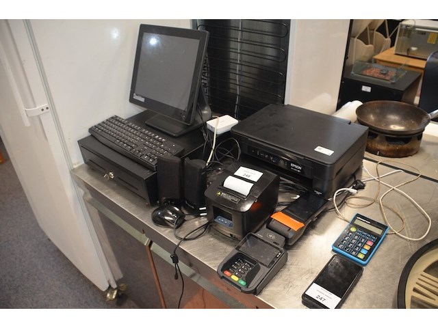 Computerkassa met touchscreen, toetsenbord, muis, geldlade, speakers, etiketprinter, printer epson xp2200, 2 betaalterminals - afbeelding 3 van  7