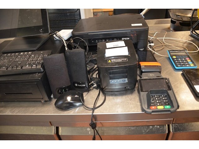 Computerkassa met touchscreen, toetsenbord, muis, geldlade, speakers, etiketprinter, printer epson xp2200, 2 betaalterminals - afbeelding 6 van  7