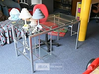 Computertafel glas/metaal 130x70x77 - afbeelding 1 van  2