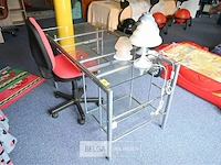 Computertafel glas/metaal 130x70x77 - afbeelding 2 van  2
