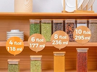 Comsaf 16 stuks glazen kruidenpotjes met bamboe deksel - afbeelding 4 van  4