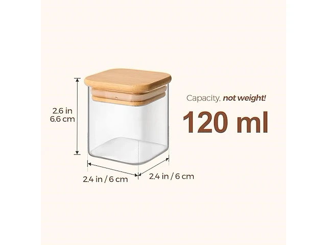 Comsaf 16 stuks glazen kruidenpotjes met bamboe deksel - afbeelding 2 van  3