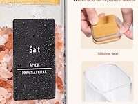 Comsaf 16 stuks glazen kruidenpotjes met bamboe deksel - afbeelding 3 van  3