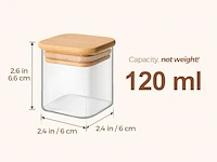 Comsaf 16 stuks glazen kruidenpotjes met bamboe deksel - afbeelding 2 van  3