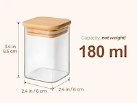 Comsaf 16 stuks glazen kruidenpotjes met bamboe deksels - afbeelding 2 van  4