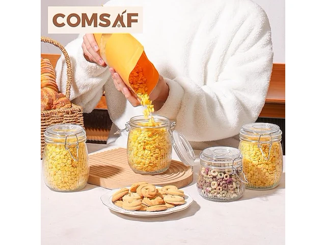 Comsaf luchtdichte glazen pot met deksel - afbeelding 3 van  3