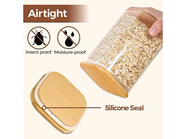 Comsaf voorraadpotten (4 stuks, 1100ml) - afbeelding 4 van  4