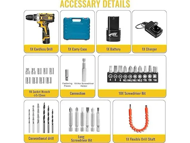 Conentool 18 v accuschroevendraaierset - afbeelding 2 van  2