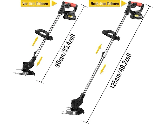 Conentool 600 w accu grastrimmer met 2 x 2000 mah accu - afbeelding 2 van  5