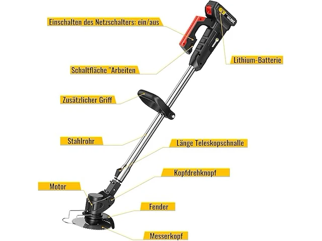 Conentool grastrimmer met accu, 600 w - afbeelding 2 van  5