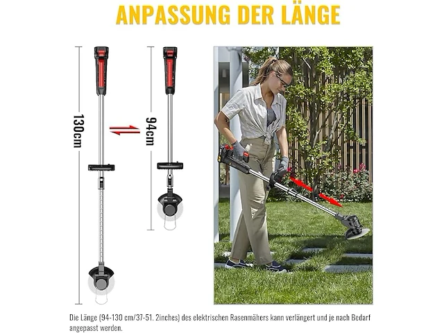 Conentool grastrimmer met accu, 600 w - afbeelding 3 van  4