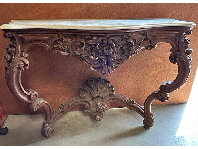 Console met witte carreramarmer / doublure - afbeelding 1 van  9