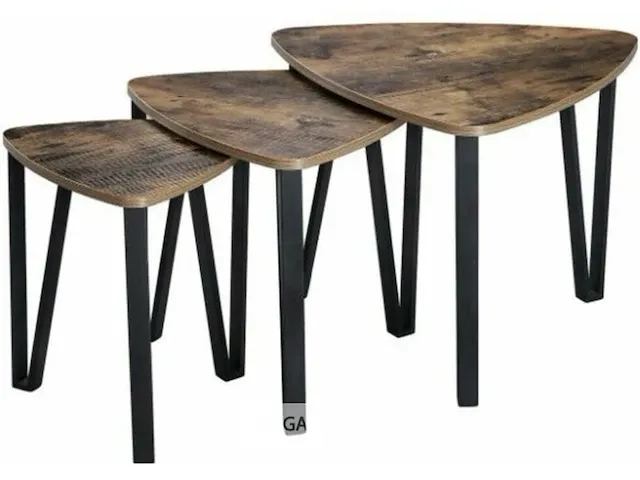 Consoletafel - bruin - metaal - 58x58x45cm - afbeelding 1 van  3