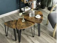Consoletafel - bruin - metaal - 58x58x45cm - afbeelding 2 van  3