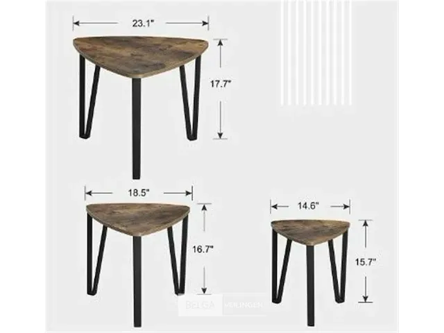 Consoletafel - bruin - metaal - 58x58x45cm - afbeelding 3 van  3