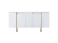 Consoletafel - witte en gouden metalen poten - afbeelding 3 van  9