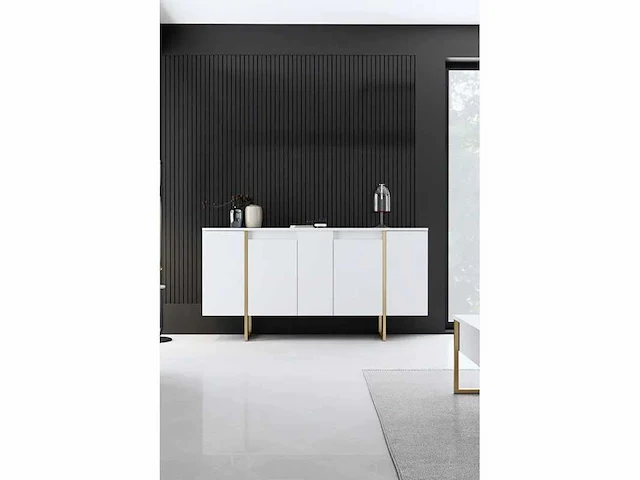 Consoletafel - witte en gouden metalen poten - afbeelding 6 van  9