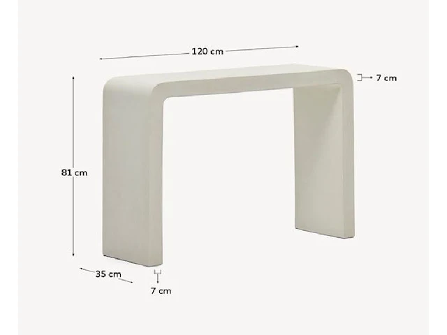 Consoletafel in witte mortex - afbeelding 4 van  4