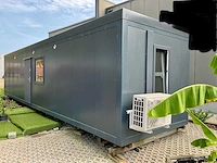 Container-cabine-mobiele woonunit-zorgunit-kantoorunit 33,6m2 - 12mx2,8m - afbeelding 1 van  65