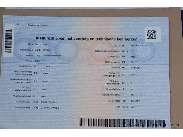 Containervrachtwagen iveco trakker ad 260t, datum 1ste inschrijving 14/10/2013, chassisnummer wjme2nps40c271248, km-stand keuring 10/24 47.853, euro eev, diesel, kenteken i+ii, gelijkvormigheidssattest - afbeelding 9 van  21