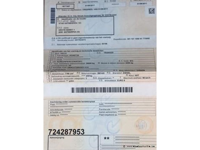 Containervrachtwagen iveco trakker ad260t36, datum 1ste inschrijving 11/9/2011, chassisnummer wjme2nps40c238207, km-stand keuring 9/25 31.445, euro 5, diesel, kenteken, gelijkvormigheidssattest - afbeelding 5 van  17