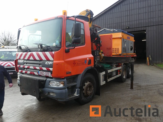 Containerwagen met kraan daf at75pe (2005-256.718 km) - afbeelding 1 van  56