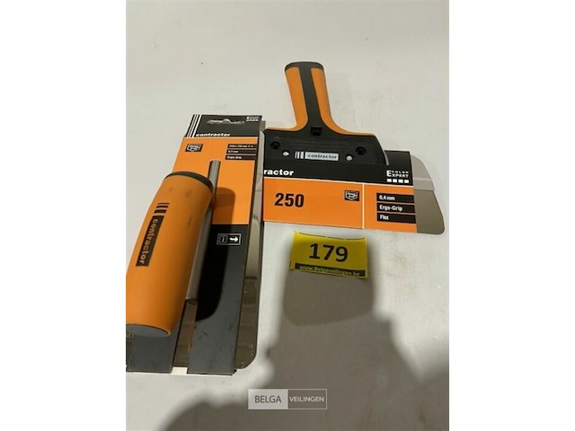 Contractor spatel 250mm + contractor spaan 240x110mm beide inox - afbeelding 1 van  3