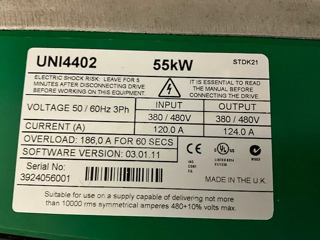 Control techniques uni4402 frequentieregelaar - afbeelding 6 van  6