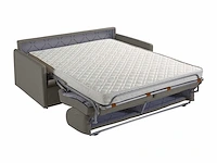 Converteerbare 2-zitsbank - grijze stof - slaapplaatsen 120 cm - matrassen 14 cm - afbeelding 4 van  4