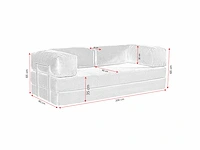 Converteerbare 3-zitsbank - beige geribbelde stof - afbeelding 6 van  6
