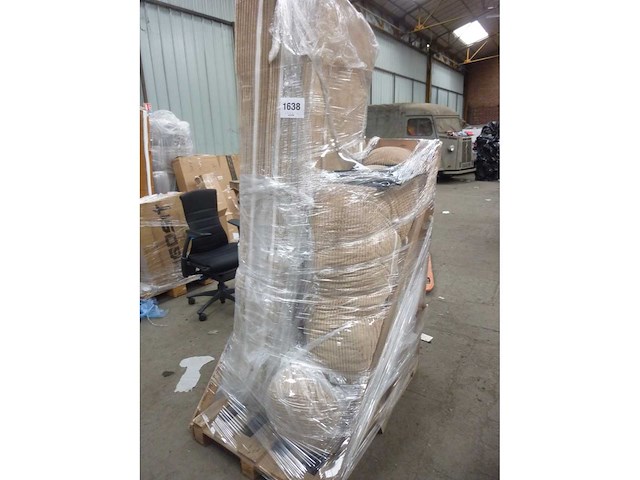 Converteerbare 3-zitsbank - beige geribbelde stof - afbeelding 7 van  7