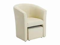 Converteerbare fauteuil en poef - beige imitatie - afbeelding 2 van  7