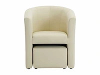 Converteerbare fauteuil en poef - beige imitatie - afbeelding 3 van  7