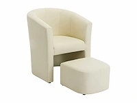 Converteerbare fauteuil en poef - beige imitatie - afbeelding 4 van  7