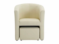 Converteerbare fauteuil en poef in beige imitatie - afbeelding 3 van  7
