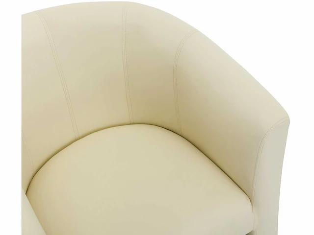 Converteerbare fauteuil en poef in beige imitatie - afbeelding 5 van  7