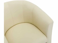 Converteerbare fauteuil en poef in beige imitatie - afbeelding 5 van  7