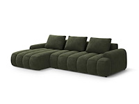 Converteerbare hoekbank met opbergbox - groen fluweel - afbeelding 3 van  8