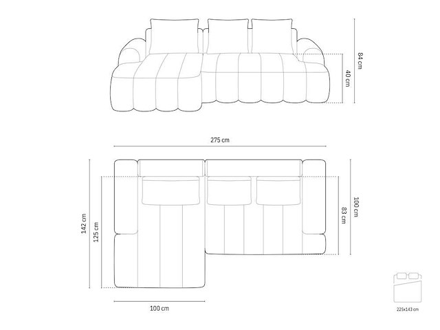 Converteerbare hoekbank met opbergbox - groen fluweel - afbeelding 7 van  8
