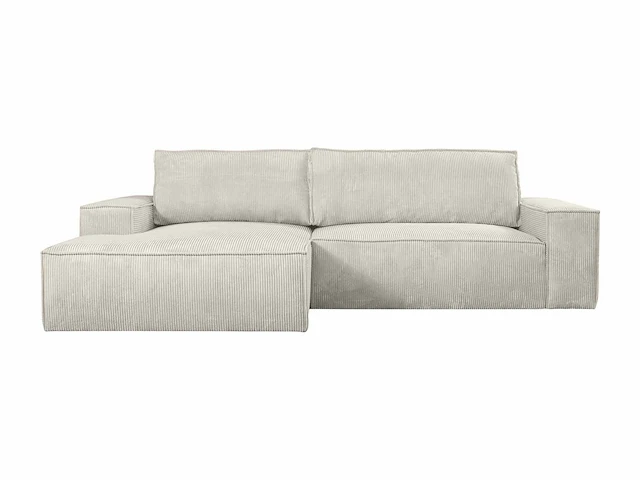 Converteerbare linker hoekbank - beige corduroy - afbeelding 2 van  7