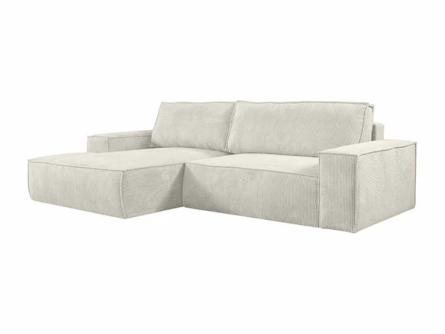 Converteerbare linker hoekbank - beige corduroy - afbeelding 3 van  7