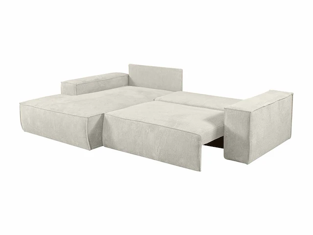 Converteerbare linker hoekbank - beige corduroy - afbeelding 4 van  7