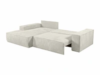 Converteerbare linker hoekbank - beige corduroy - afbeelding 4 van  7
