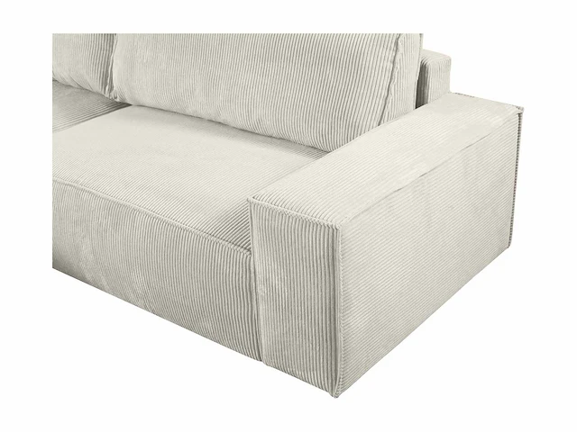 Converteerbare linker hoekbank - beige corduroy - afbeelding 6 van  7