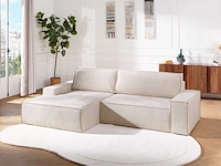 Converteerbare linker hoekbank - beige structuurstof