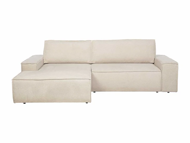 Converteerbare linker hoekbank - beige structuurstof - afbeelding 3 van  8