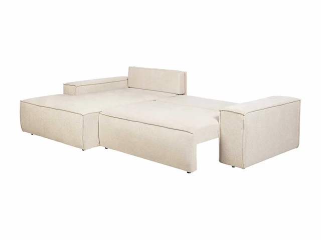 Converteerbare linker hoekbank - beige structuurstof - afbeelding 5 van  8