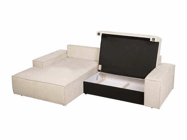 Converteerbare linker hoekbank - beige structuurstof - afbeelding 6 van  8
