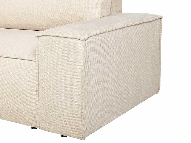 Converteerbare linker hoekbank - beige structuurstof - afbeelding 7 van  8